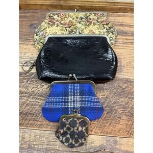 Vintage Kiss Lock Coin Purse/Change Purse Kiss Snap Closure Wallets Lot of 4